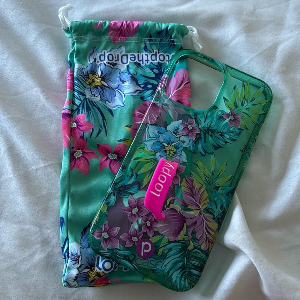 iphone 12 pro max tropical flower loopy case